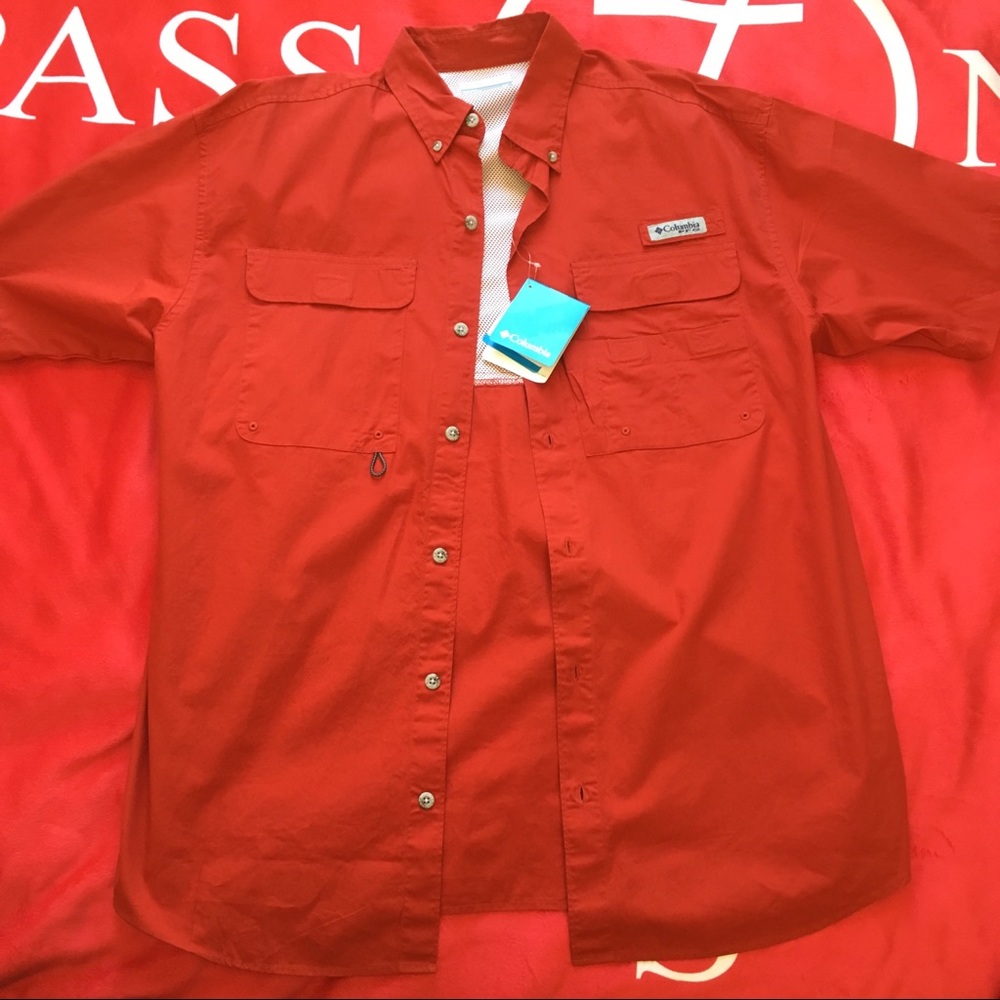 NWT Red Columbia PFG Shirt size Small